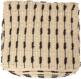 UNSTUFFED Pouf Ottoman Cover - REDEARTH Textured Storage Cube Boho Bean Bag Chair Seat Footrest Stool For Living Room, Bedroom,Nursery, Farmhouse, Kidsroom, Patio, Gym; 100% Cotton (20X20X20; Natural)