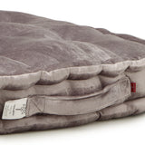 REDEARTH Velvet Floor Pillows-Premium Rayon Cotton Velvet washable extra soft plush square seat cushion with handle for dining, patio, office, outdoor, hardwood floor (18"x18"x4"; Light Gray) Pack of 2