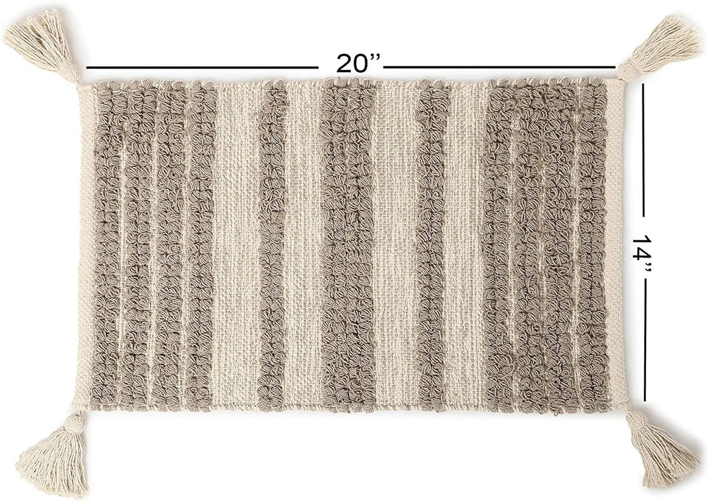 Redearth Boho Table Runner Placemats (Placemats Set of 4, Linear Obsession Taupe)